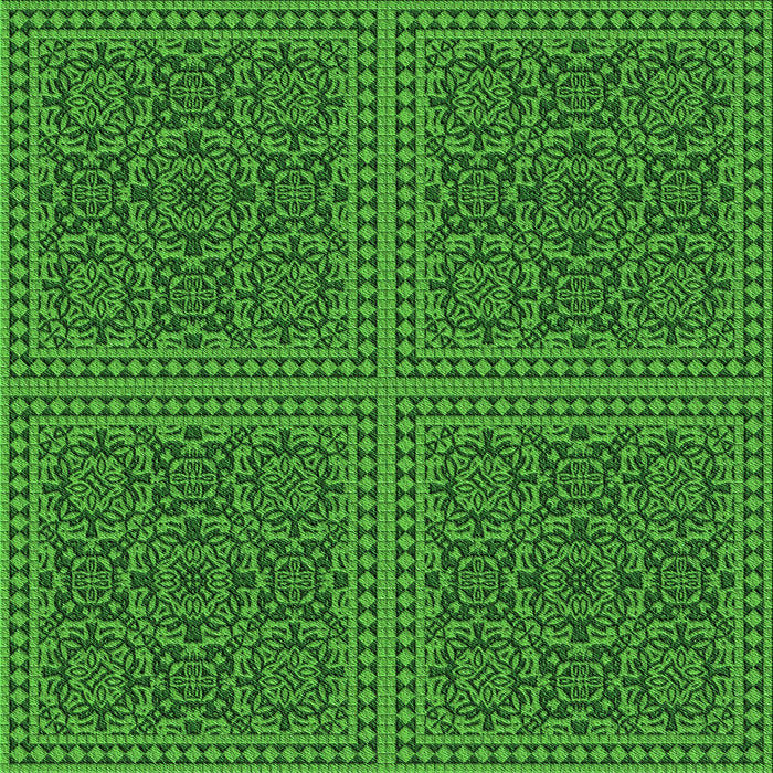 Round Machine Washable Transitional Deep Emerald Green Rug, wshpat3726grn