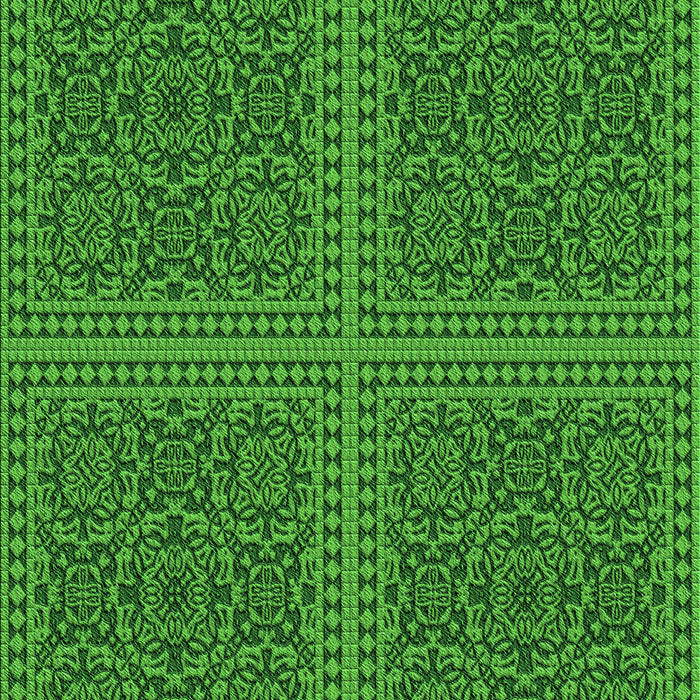 Patterned Deep Emerald Green Rug, pat3726grn