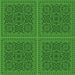 Round Patterned Deep Emerald Green Rug, pat3726grn