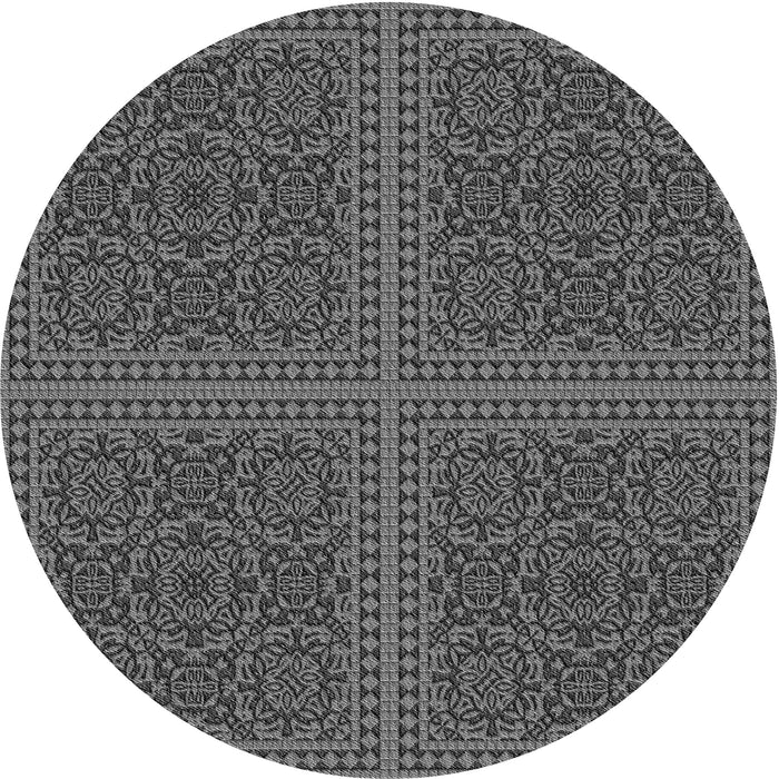 Square Machine Washable Transitional Dark Gray Black Rug in a Living Room, wshpat3726gry