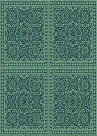 Machine Washable Transitional Mint Green Rug, wshpat3726lblu