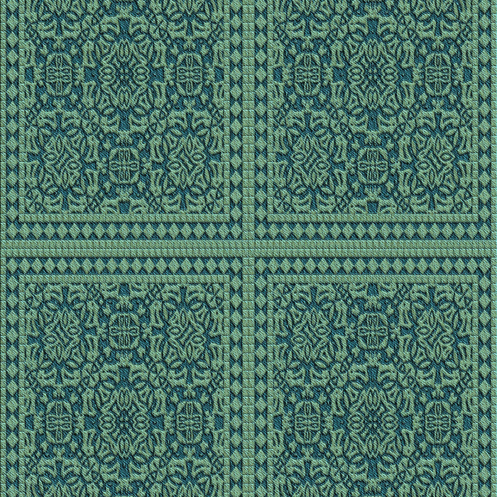 Machine Washable Transitional Mint Green Rug, wshpat3726lblu