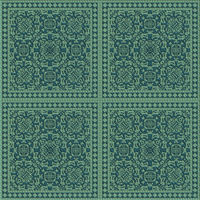 Round Machine Washable Transitional Mint Green Rug, wshpat3726lblu