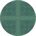 Square Patterned Mint Green Rug, pat3726lblu