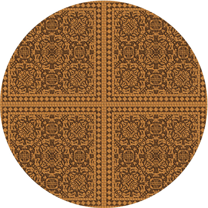 Square Patterned Red Brown Rug, pat3726org