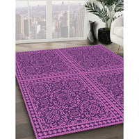 Patterned Dark Magenta Purple Rug, pat3726pur