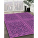 Patterned Dark Magenta Purple Rug in Family Room, pat3726pur