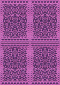 Machine Washable Transitional Dark Magenta Purple Rug, wshpat3726pur