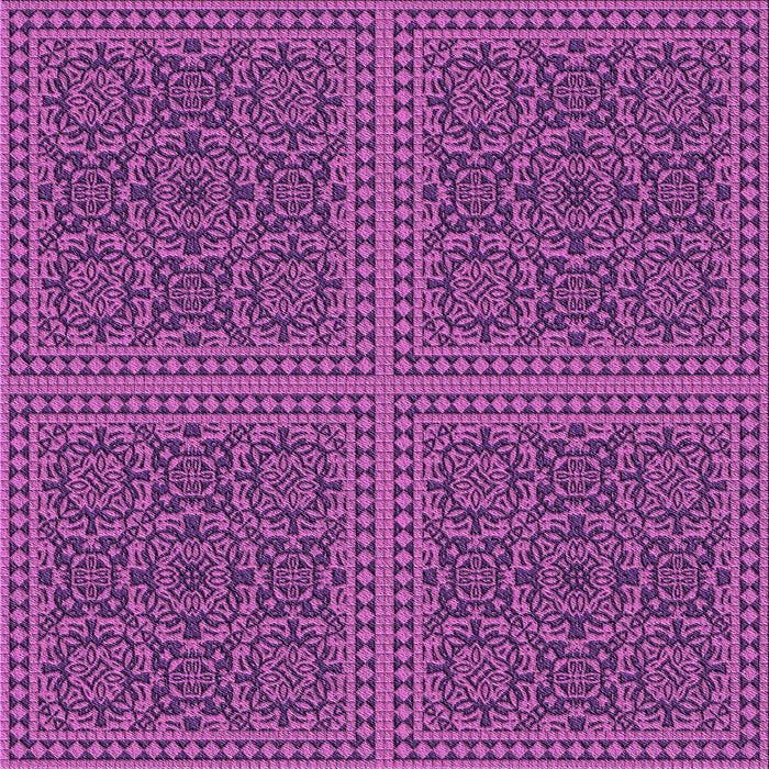 Round Patterned Dark Magenta Purple Rug, pat3726pur