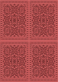 Machine Washable Transitional Red Rug, wshpat3726rd