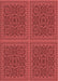 Machine Washable Transitional Red Rug, wshpat3726rd