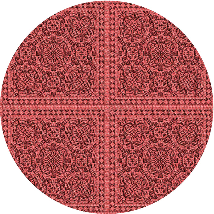 Square Patterned Red Rug, pat3726rd