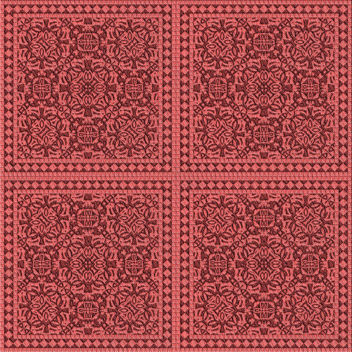 Round Patterned Red Rug, pat3726rd