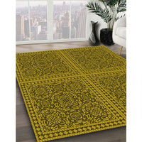 Patterned Orange Gold Rug, pat3726yw