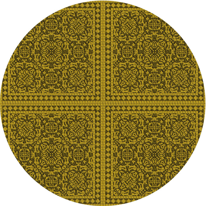 Square Patterned Orange Gold Rug, pat3726yw