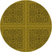 Square Patterned Orange Gold Rug, pat3726yw