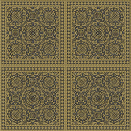 Square Patterned Copper Green Novelty Rug, pat3726