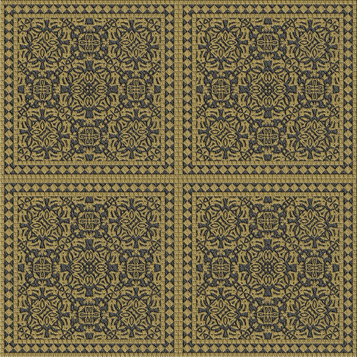 Square Patterned Copper Green Novelty Rug, pat3726
