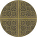 Sideview of Patterned Copper Green Novelty Rug, pat3726