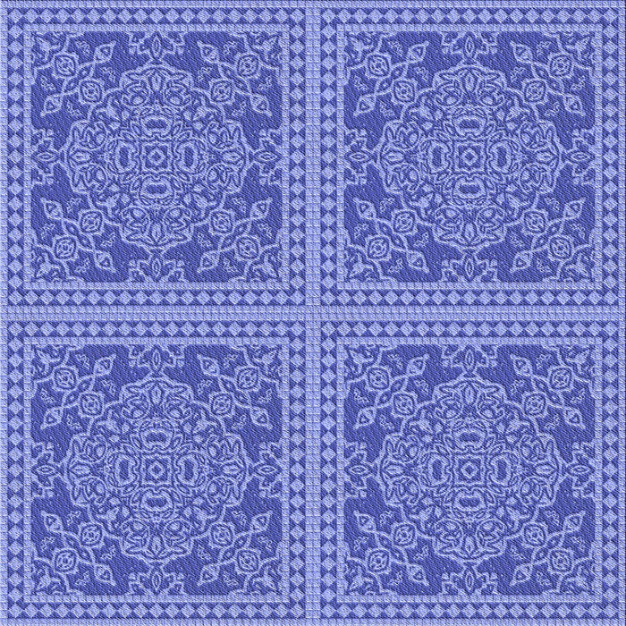 Round Machine Washable Transitional Denim Blue Rug, wshpat3727blu