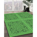 Machine Washable Transitional Forest Green Rug in a Family Room, wshpat3727grn
