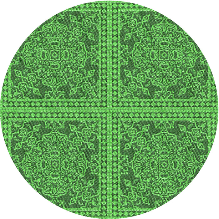 Square Machine Washable Transitional Forest Green Rug in a Living Room, wshpat3727grn