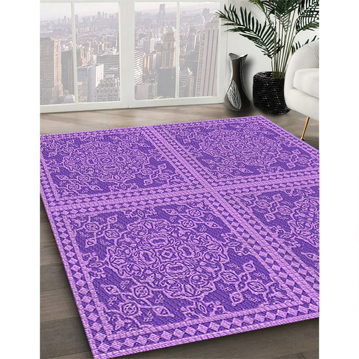 Machine Washable Transitional Purple Rug in a Family Room, wshpat3727pur