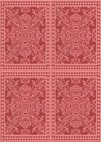 Machine Washable Transitional Red Rug, wshpat3727rd