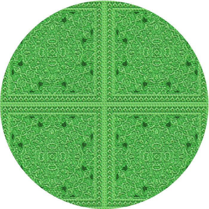 Square Machine Washable Transitional Neon Green Rug in a Living Room, wshpat3728grn
