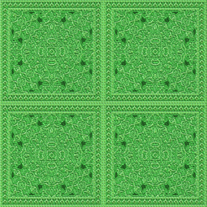 Round Machine Washable Transitional Neon Green Rug, wshpat3728grn