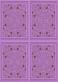 Machine Washable Transitional Orchid Purple Rug, wshpat3728pur