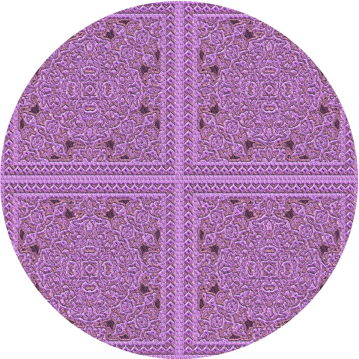 Square Machine Washable Transitional Orchid Purple Rug in a Living Room, wshpat3728pur