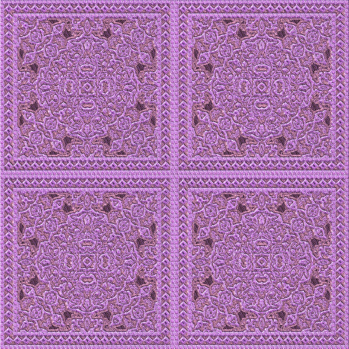 Round Machine Washable Transitional Orchid Purple Rug, wshpat3728pur