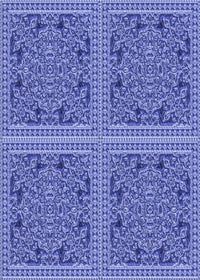 Machine Washable Transitional Denim Blue Rug, wshpat3729blu