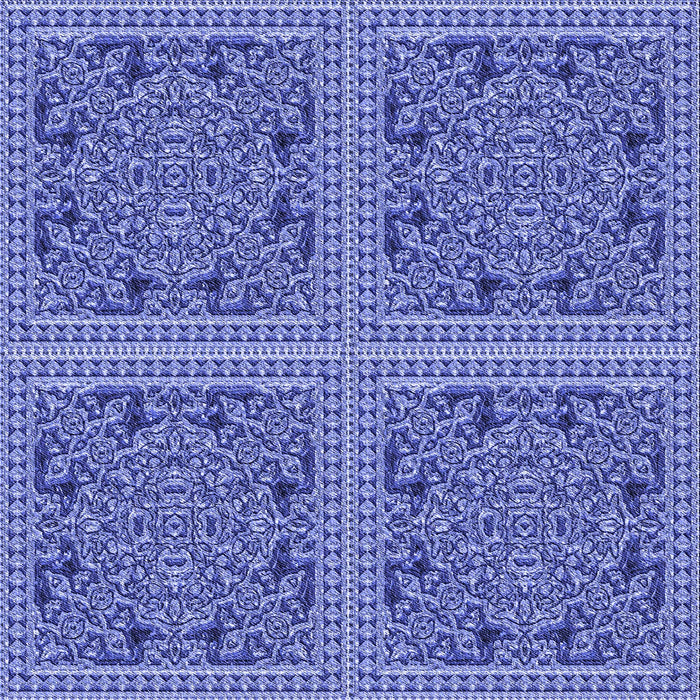 Round Machine Washable Transitional Denim Blue Rug, wshpat3729blu