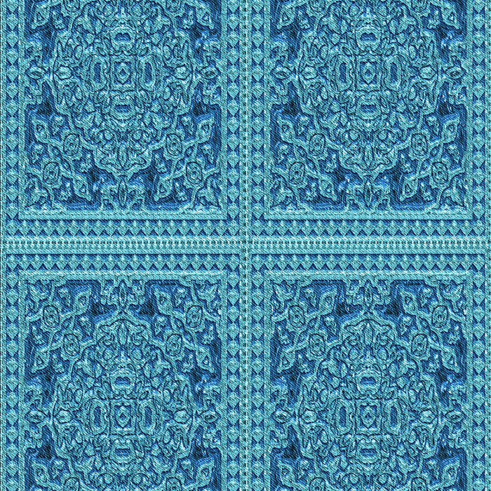 Machine Washable Transitional Blue Rug, wshpat3729lblu