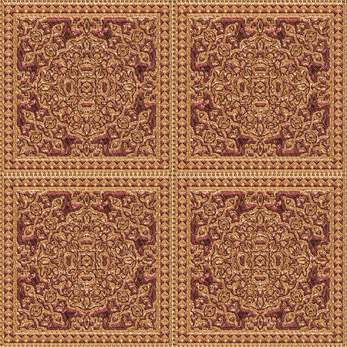 Round Machine Washable Transitional Orange Rug, wshpat3729org