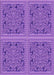 Machine Washable Transitional Purple Rug, wshpat3729pur
