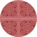 Square Machine Washable Transitional Red Rug in a Living Room, wshpat3729rd