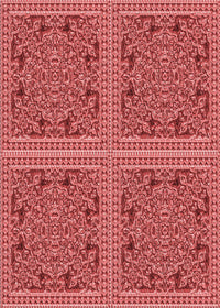 Machine Washable Transitional Red Rug, wshpat3729rd