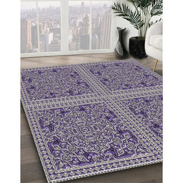 Patterned Purple Abstract Machine Washable Rug in a Family Room, wshpat3729