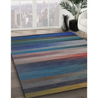 Patterned Light Slate Gray Novelty Rug, pat372