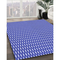 Patterned Denim Blue Rug, pat373blu