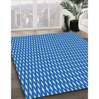 Patterned Diamond Blue Rug, pat373lblu