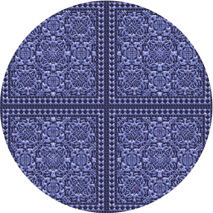 Square Patterned Blue Rug, pat3730blu