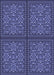 Machine Washable Transitional Blue Rug, wshpat3730blu