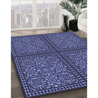 Patterned Blue Rug, pat3730blu