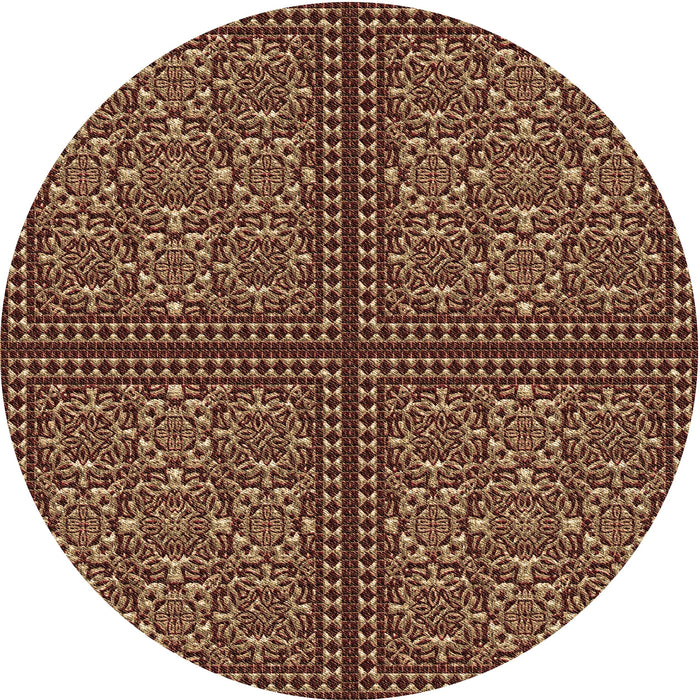 Square Patterned Bronze Brown Rug, pat3730brn