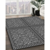 Patterned Gunmetal Gray Rug, pat3730gry