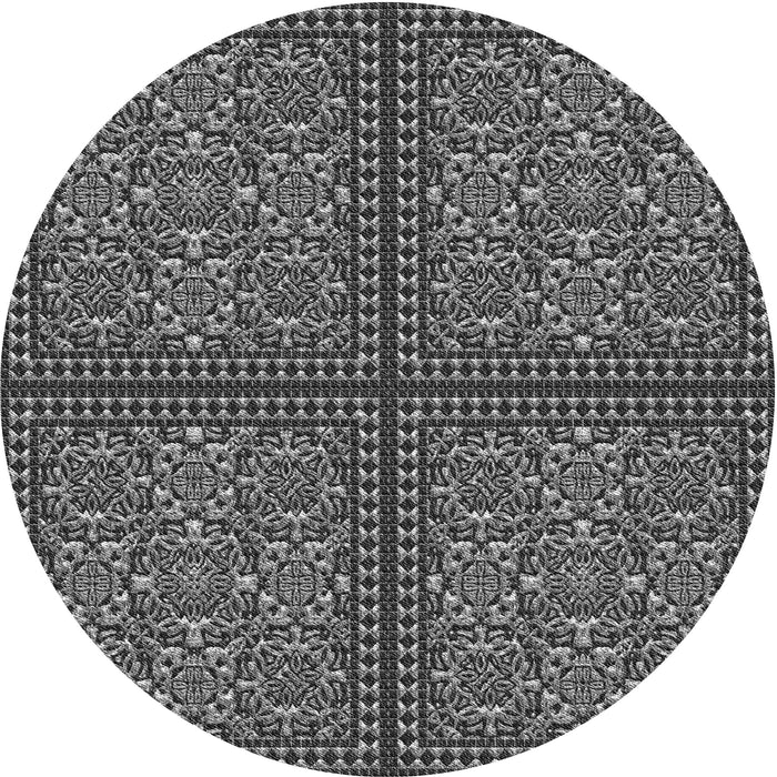 Square Patterned Gunmetal Gray Rug, pat3730gry